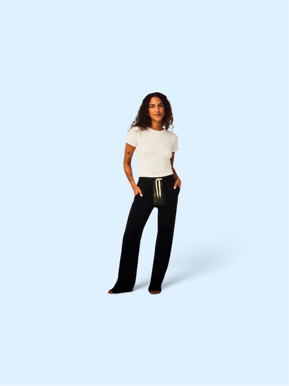 NWOT Vuori Women's Black Wide-Leg Drawstring Pants- Black Heather